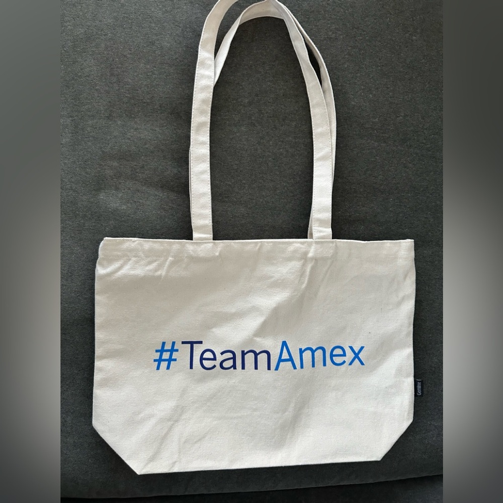 American Express #Team Amex Canvas Tote Bag with Zipper